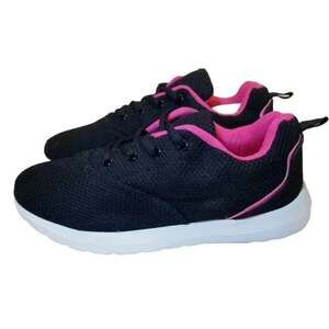 Actionflex Womens Mesh Lace-Up Athletic Black/Pink Size 6 Shoes/Sneakers
